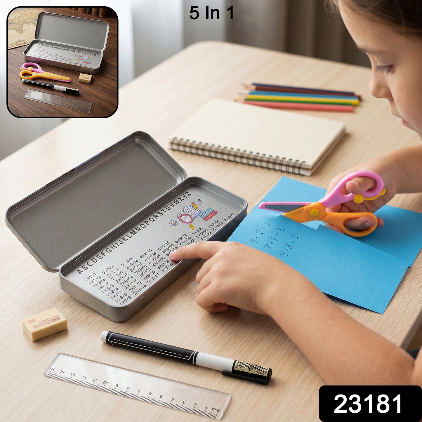 durable metal pencil box set kids school use