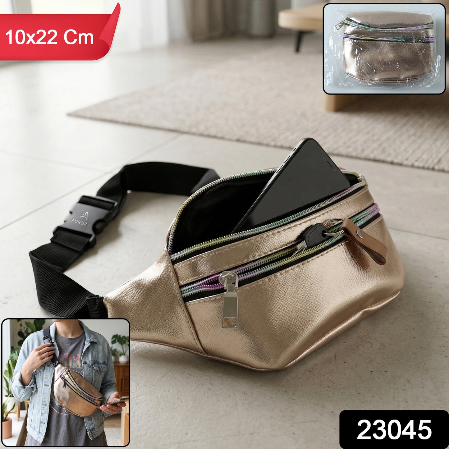 Adjustable strap waist bag