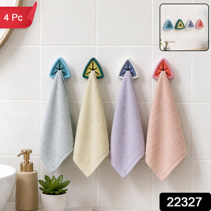 Push-grip self-adhesive towel holder set 1