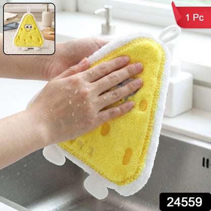 Cartoon Microfiber Hanging Hand Towel Quick Dry Kitchen Wipe Cloth (1 Pc)