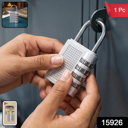 4 Digit Combination Padlock Resettable Number Lock for Luggage and Locker (1 Pc)
