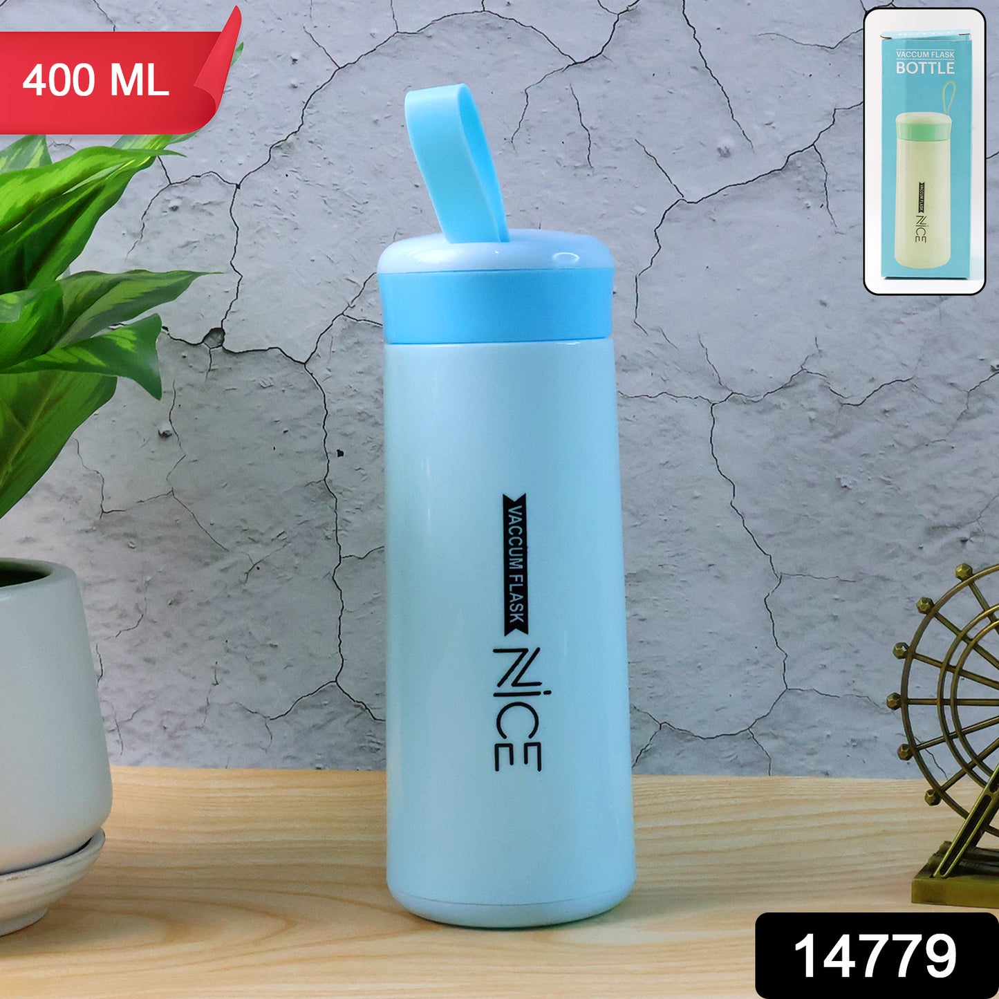 Water bottle 400ml leak proof, glass water bottle with daily water intake for gym and children, Nice Bottle (1 pc / Mix Color)