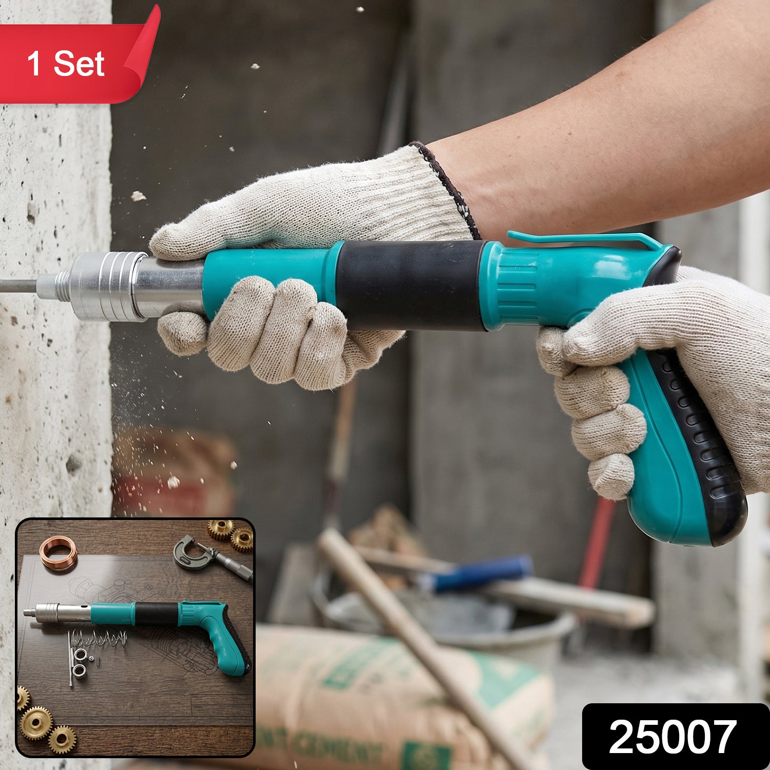 Manual Wall Fastening Nail Gun Tool Set (1 Set)
