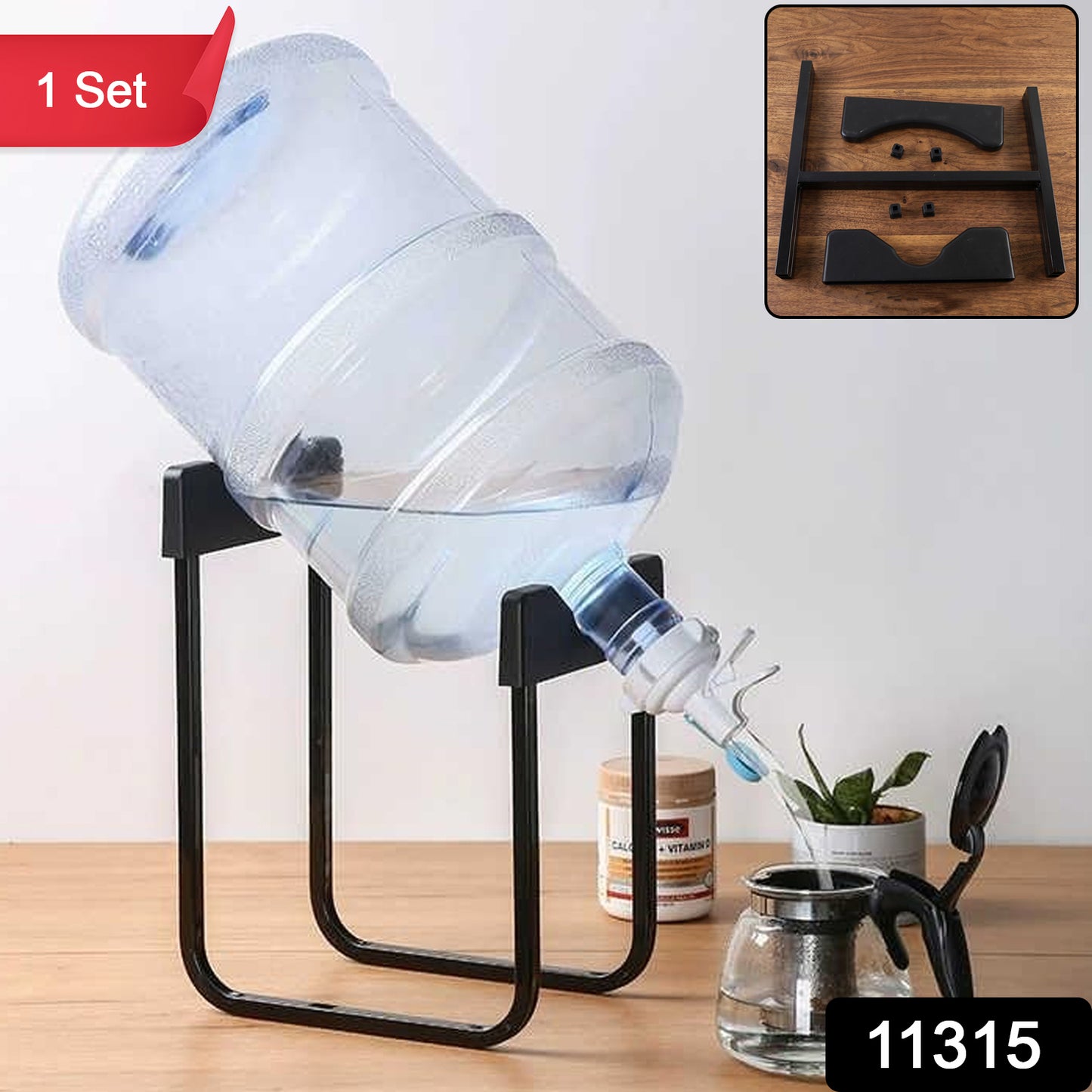 Metal Water Can Bottle Dispenser Stand Heavy Duty Holder for 20 Litre (1 Set)