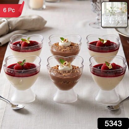 Multipurpose Plastic Serving Bowl Set with Spoons for Dessert Snacks (6 Pc)