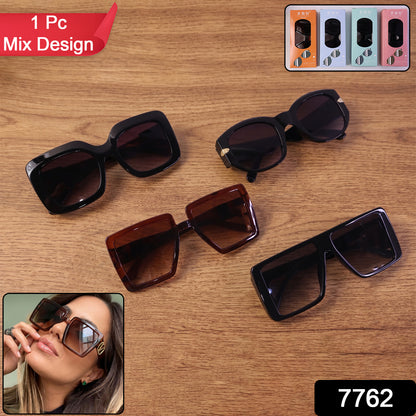 Stylish Oversized Square Sunglasses for Men and Women Mix Design (1 Pc)