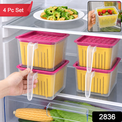 Fridge Storage Containers – 4 Pcs Plastic Set | Organivo