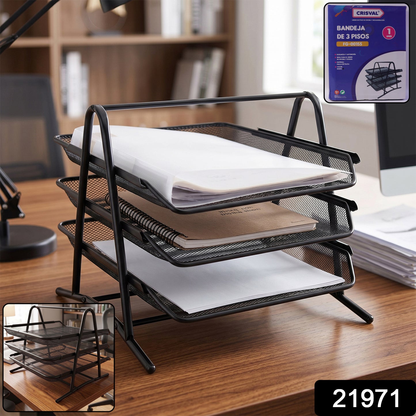 Tray organizer for documents and stationery