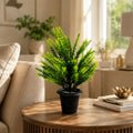 Artificial Pine Tree Plant with Black Pot Green Leaves for Home Balcony Table Decor