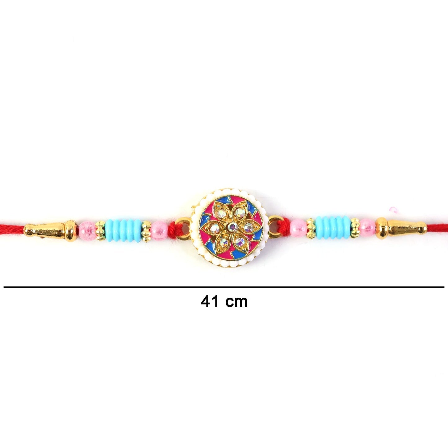Multicolor Floral Kundan Rakhi Elegant Design for Rakshabandhan (5pcs)