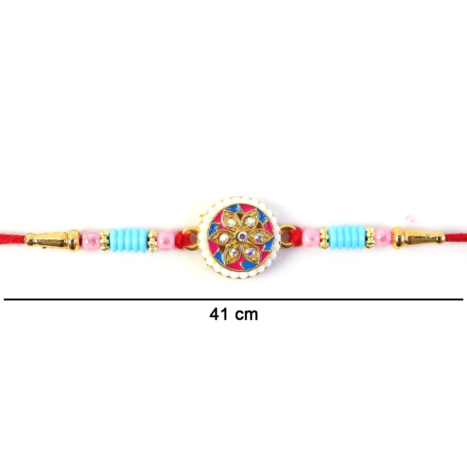 Multicolor Floral Kundan Rakhi Elegant Design for Rakshabandhan (5pcs)