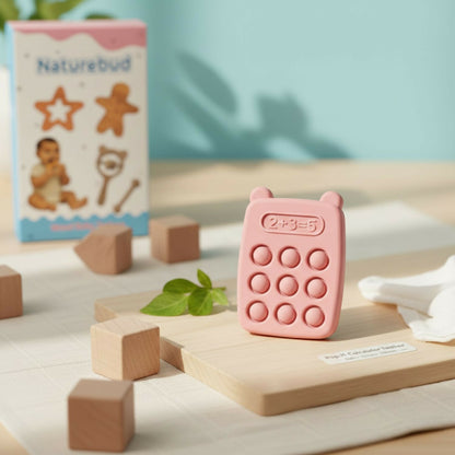 Pop It calculator silicone teether