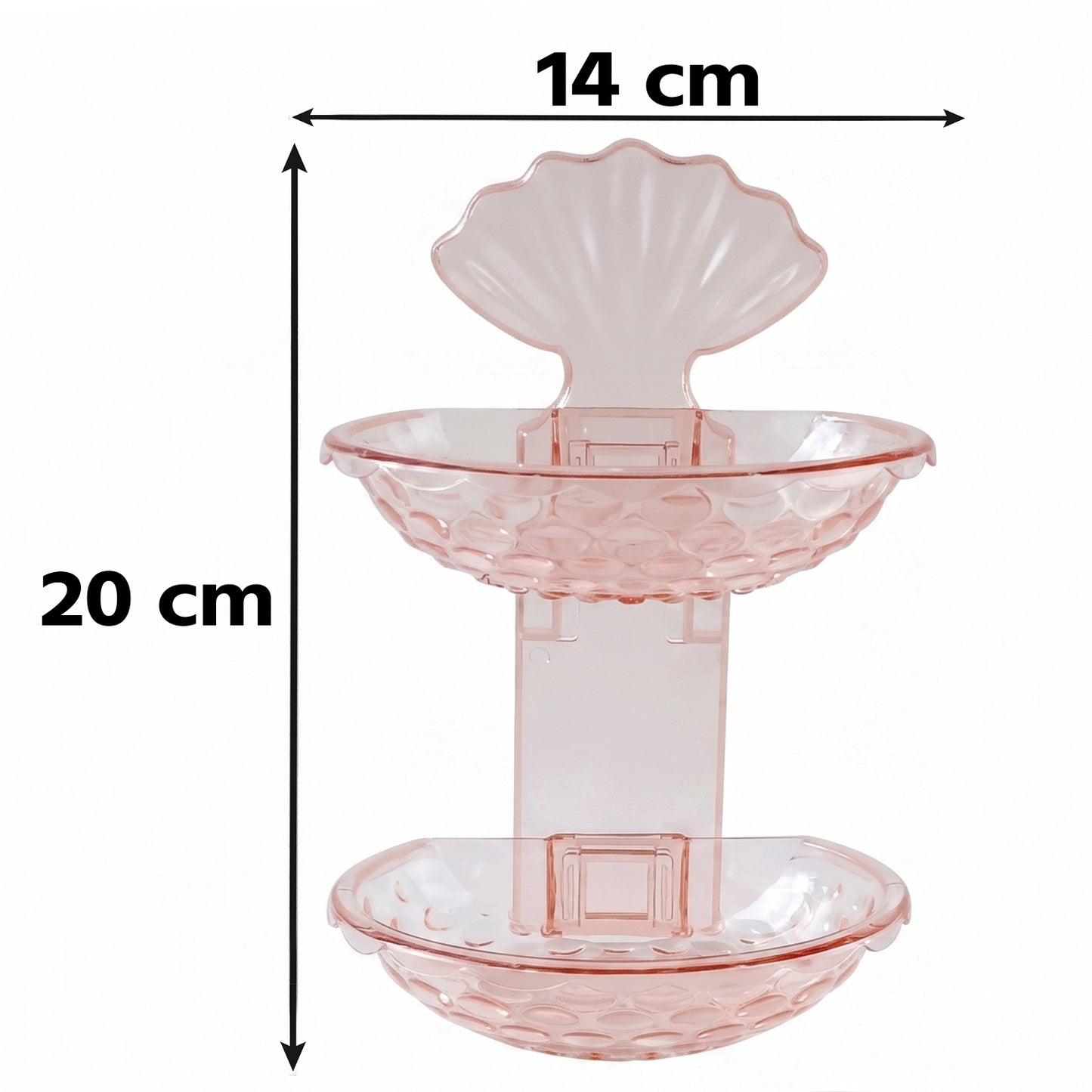 2 In 1 Double Layer Plastic Soap Dish Holder Wall Mounted Self Adhesive (1 Pc)