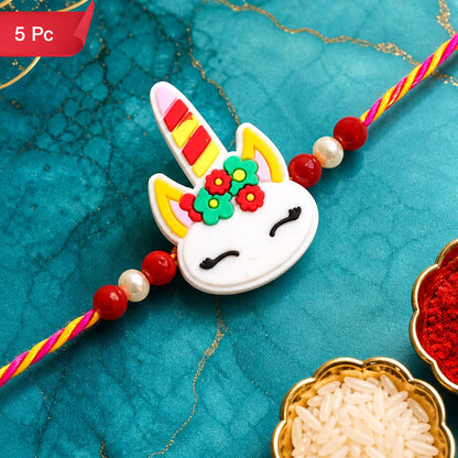 Unicorn Rakhi for Brother Beaded Designer Raksha Bandhan Thread (5pcs)
