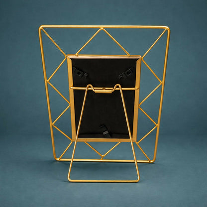 Geometric Metal Photo Frame Table Decor Stand Display Frame