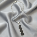 Black Inlay Rectangular Pendant – Minimalist Men's Necklace
