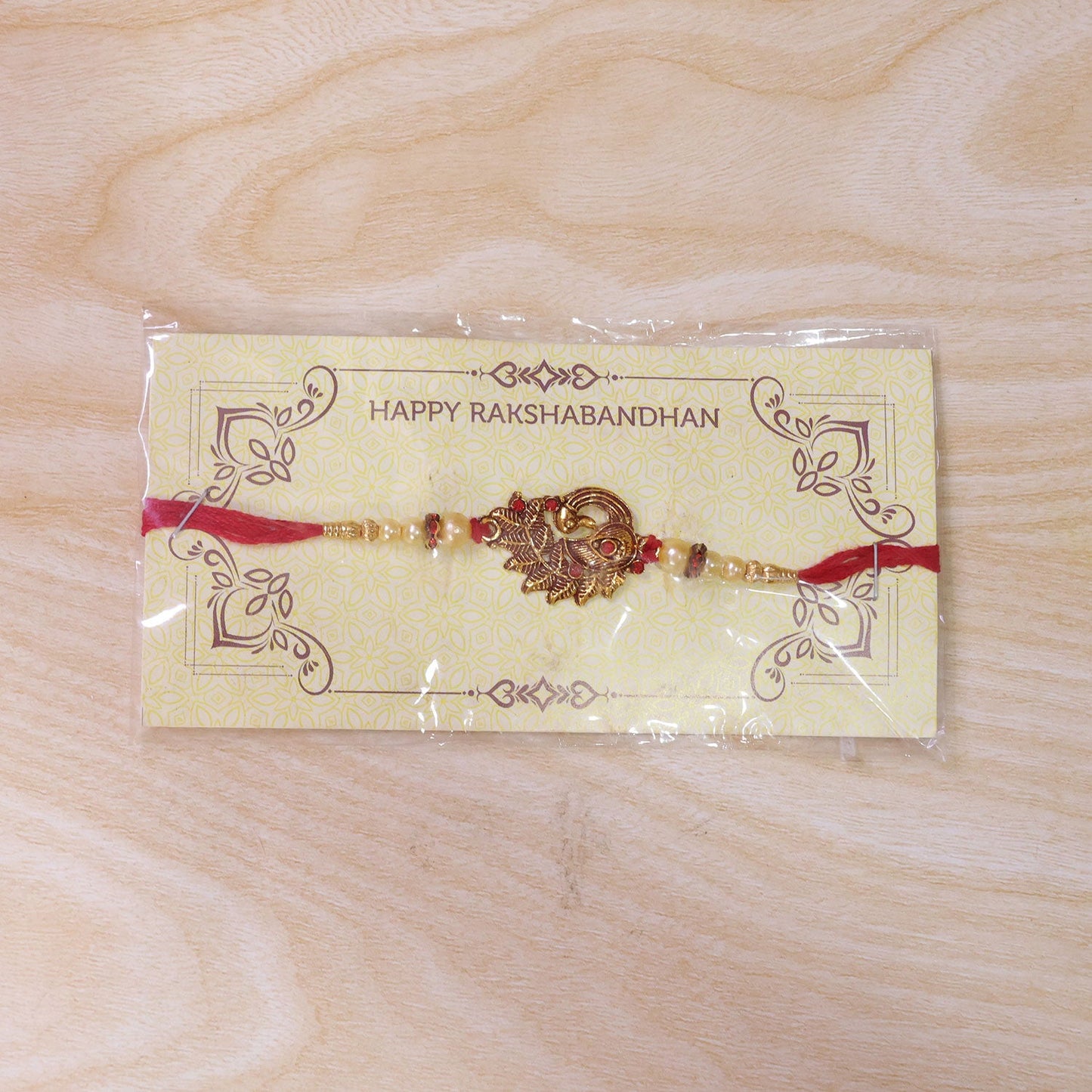 Peacock Rakhi Pearl Beads Festive Bracelet (5pcs)
