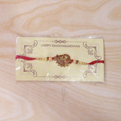 Peacock Rakhi Pearl Beads Festive Bracelet (5pcs)