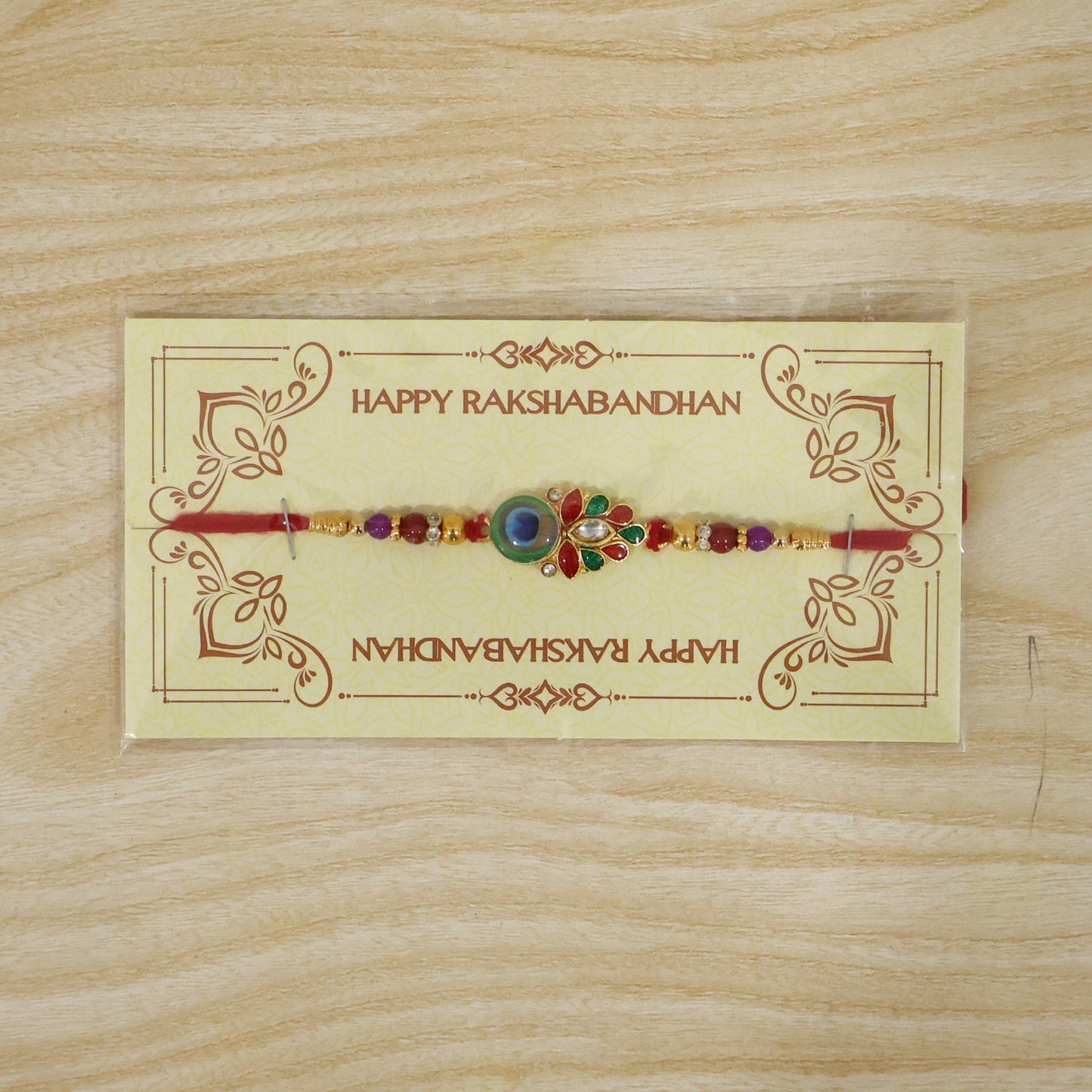 Designer Rakhi Peacock Paisley Beaded for Brother (5pcs)
