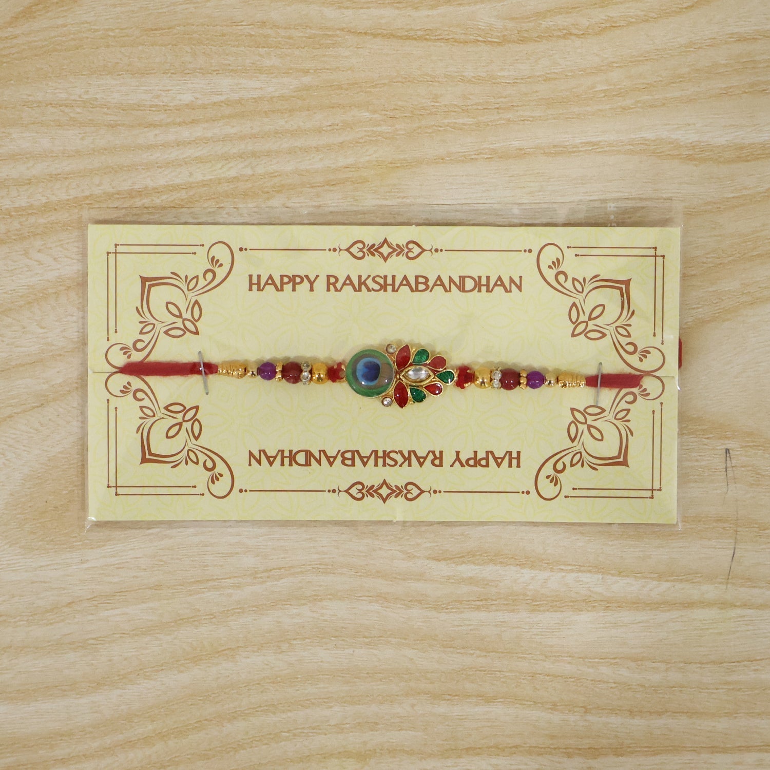 Designer Rakhi Peacock Paisley Beaded for Brother (5pcs)