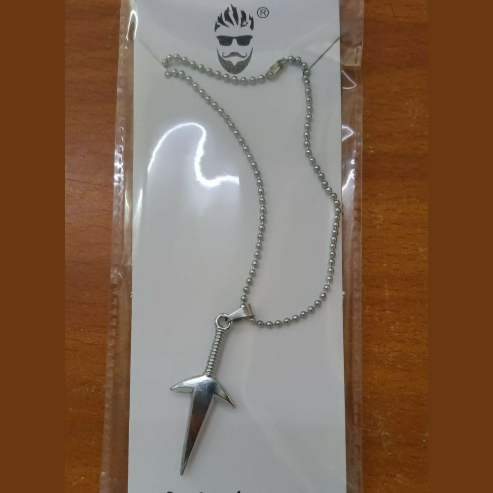 Silver Tone Arrow Chain Pendent For mens