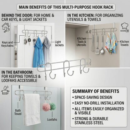 wall mount hanging hook rack