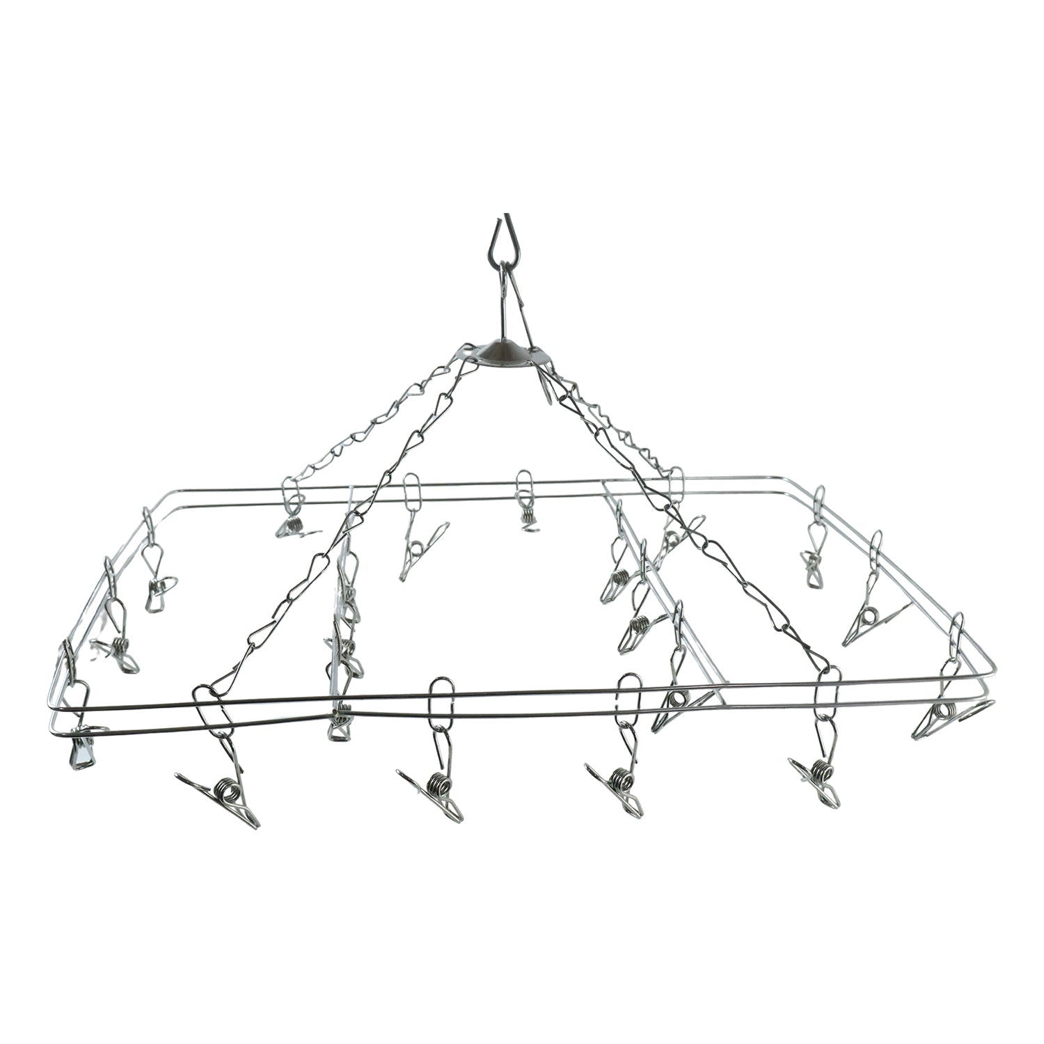 Stainless Steel Square Multi Clip Drying Hanger for Socks, Baby Clothes (1 Set)