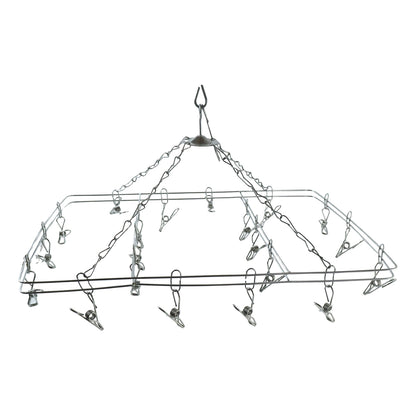 Stainless Steel Square Multi Clip Drying Hanger for Socks, Baby Clothes (1 Set)