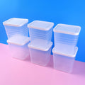 Airtight Square Plastic Food Storage Container Set – 6-Piece Clear Kit