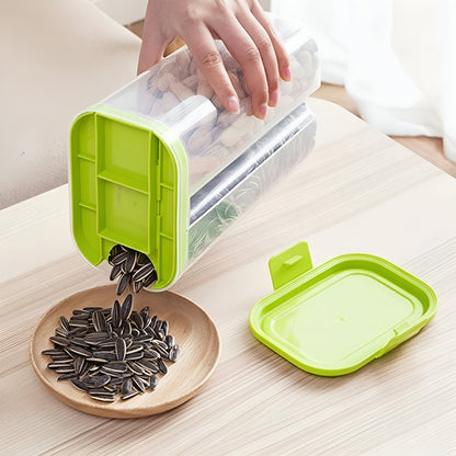 Plastic 2 Sections Air Tight Transparent Food Grain Cereal Storage Container (2 ltr)