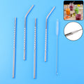 Reusable Stainless Steel Straws – Set of 4 with Brush | SparkleTidy