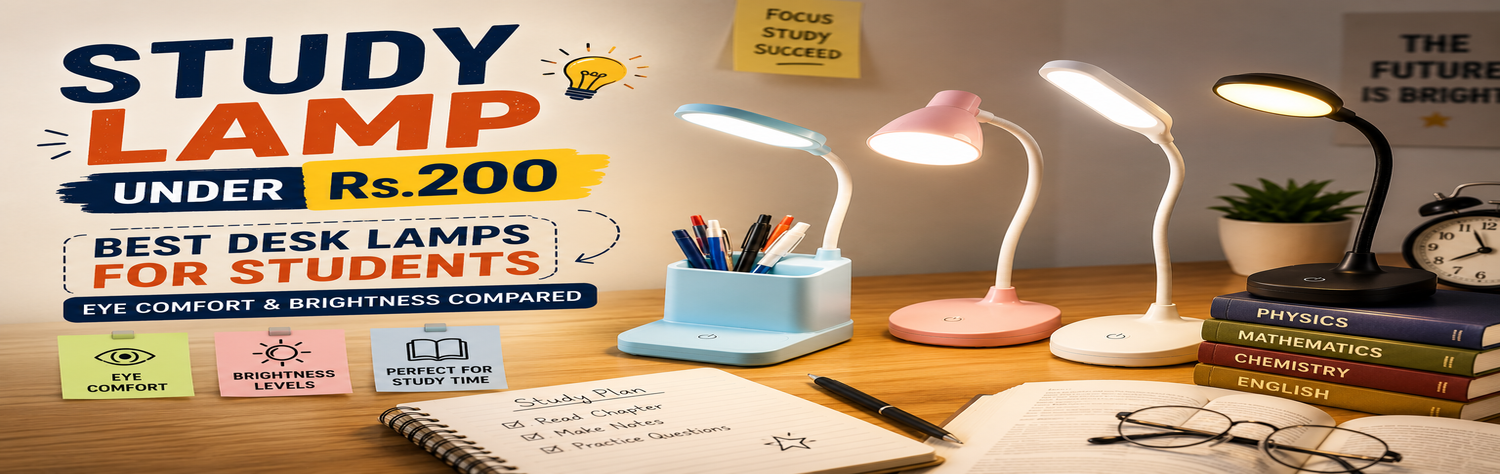 Study Lamp Under Rs.200: Best Desk Lamps for Students (Eye Comfort & Brightness Compared)