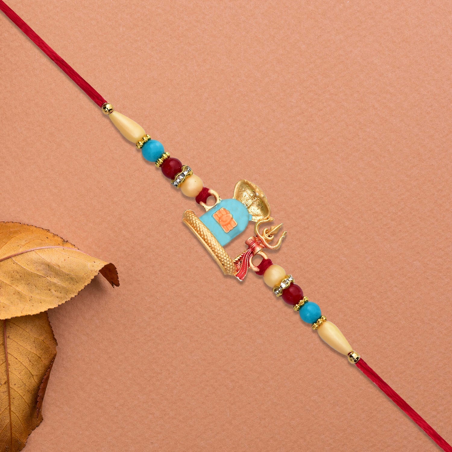 Ganesha Rakhi Beads and Stone Work for Raksha Bandhan (5pcs)