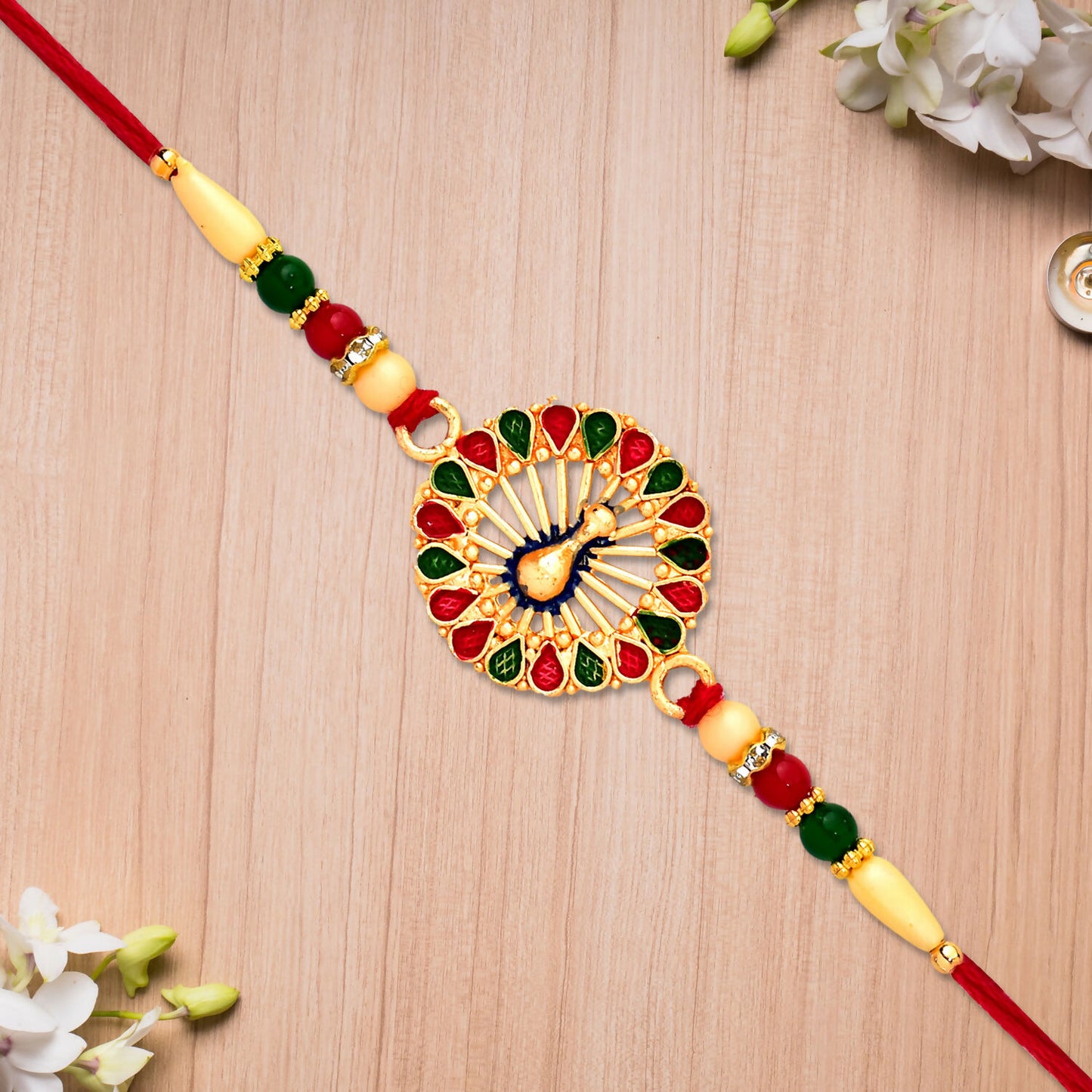 Vinayak Vrat Rakhi arranged with festive décor