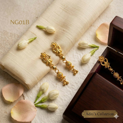 NG01B Gold Lattice Earrings side angle