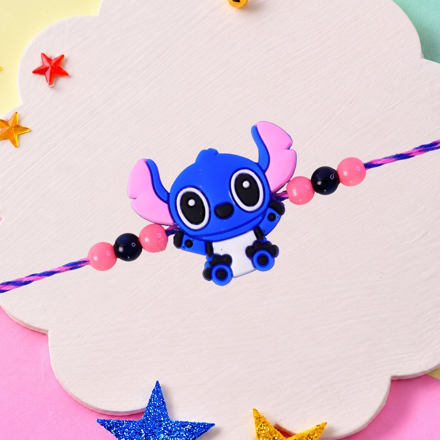 Kids Beaded Rakhi Playful Cartoon Character Design (5pcs)