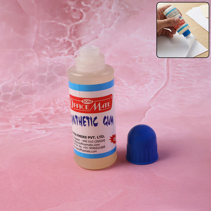 Synthetic Gum 50ml with Foam Applicator – Transparent, Non-Toxic Adhesive