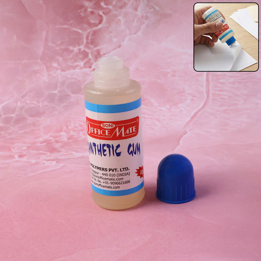 Synthetic Gum 50ml bottle with foam applicator on white background