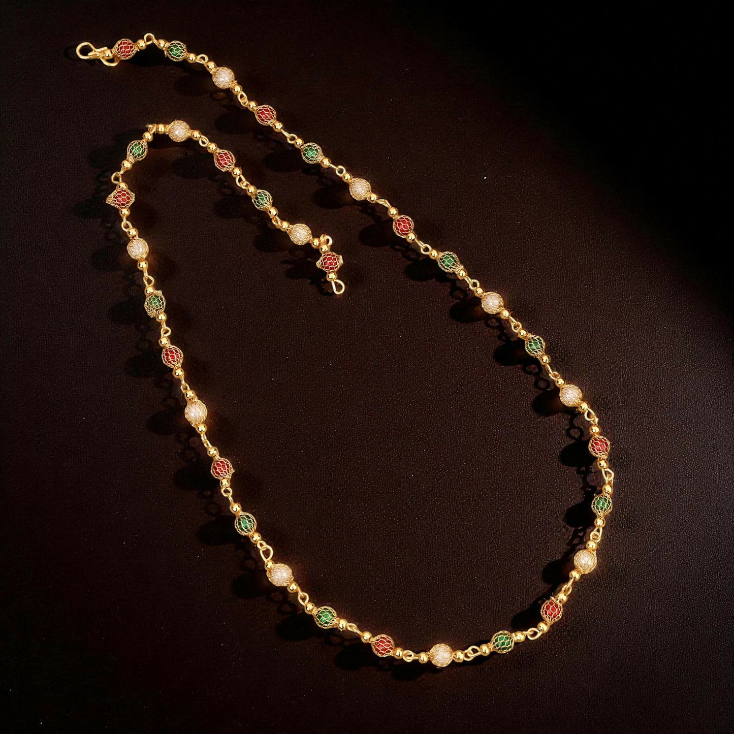 Gold-Toned Pave AD Tassel mala