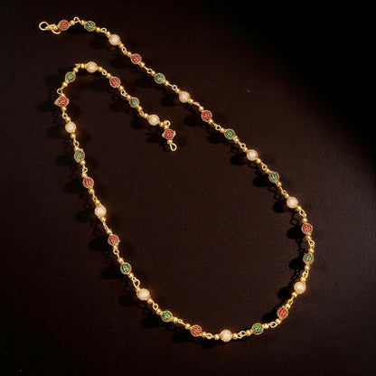 Gold-Toned Pave AD Tassel mala