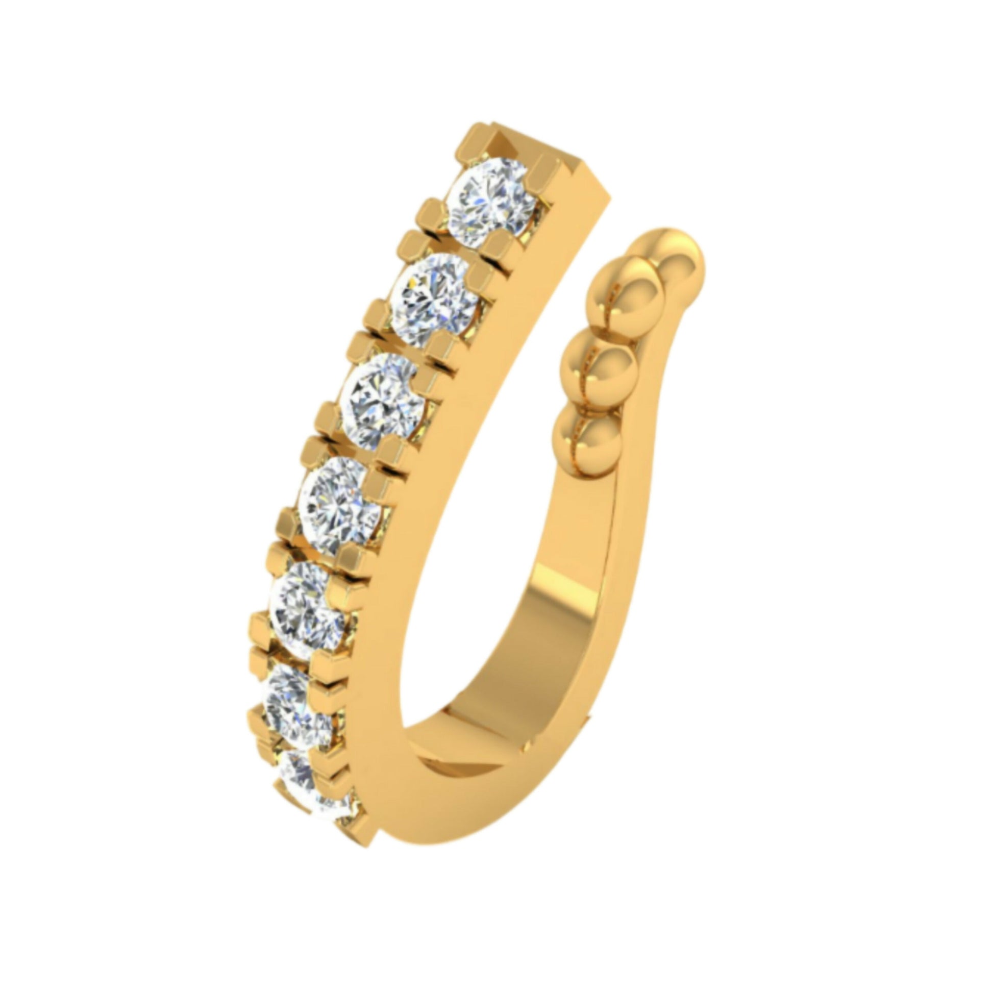 Gold-Plated CZ Line Nose Ring | Elegant Daily Wear Nosepin
