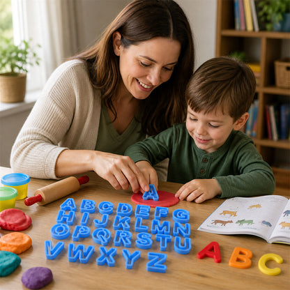 Alphabet Number Clay Mould Cutter Set for Kids Learning Art Craft and DIY Projects