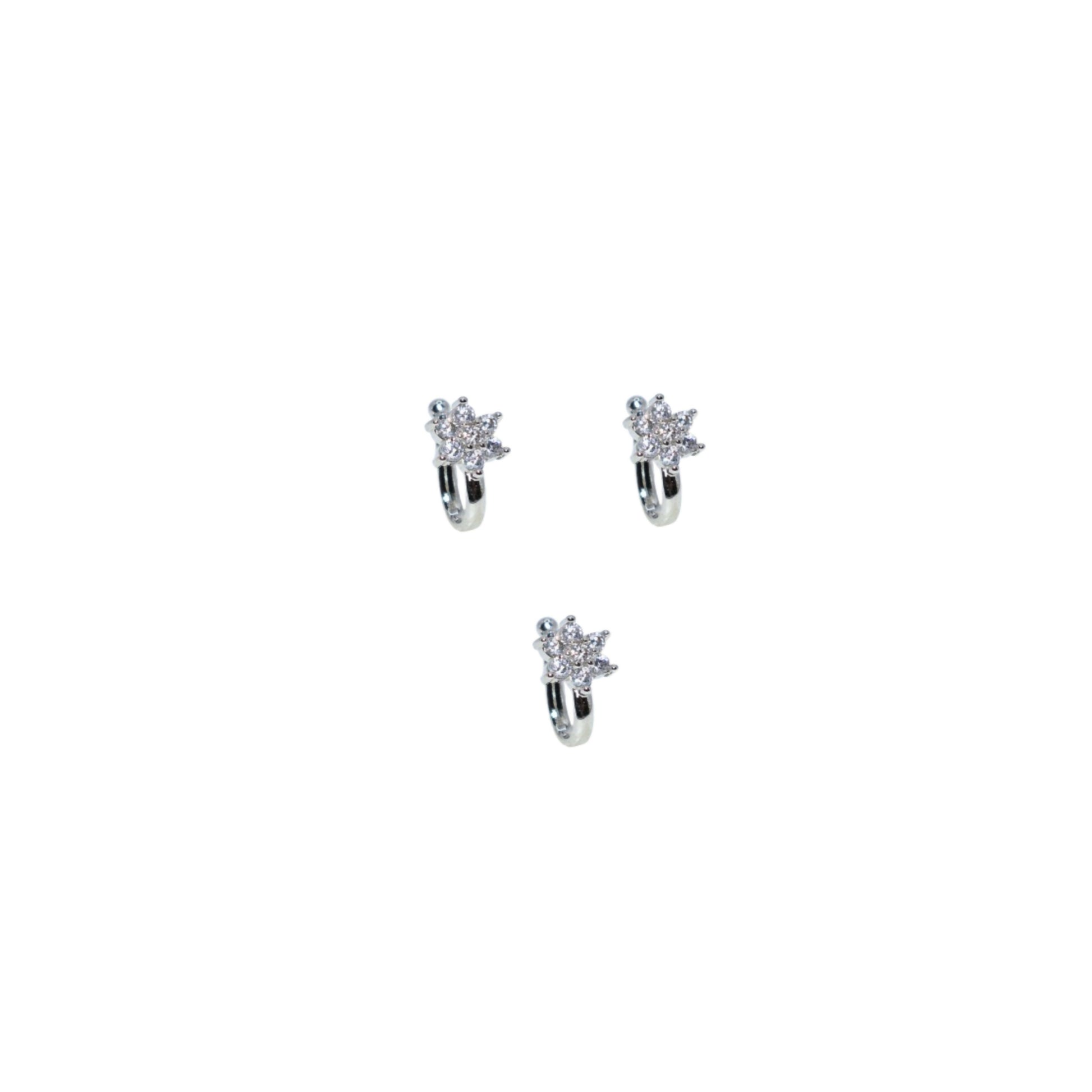 Non-Piercing CZ Stone Nose Clip/Press Nath | Multi-Design Combo Pack of 3