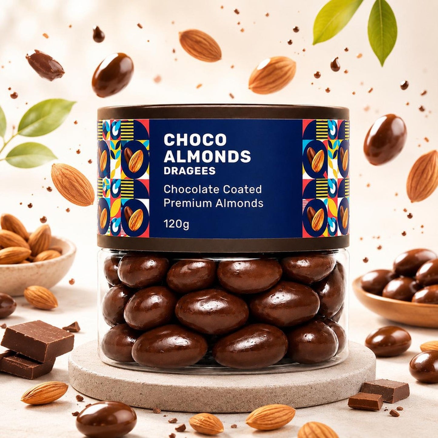 Oracle Choco Almonds Dragees, Smooth Chocolate-Coated Crunchy Premium Badam Treat 120g