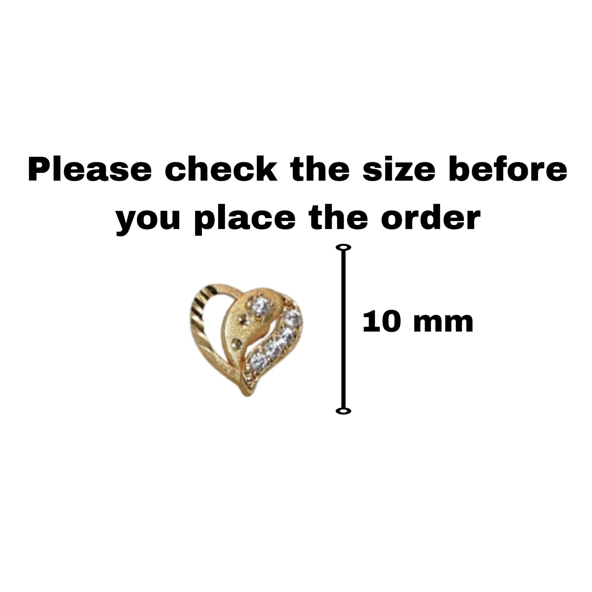 Gold Plated Heart Stud Earrings with Sparkling AD for women and girls