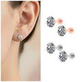 Silver Plated Solitaire Stud Earrings – Flat Back Comfortable Fit