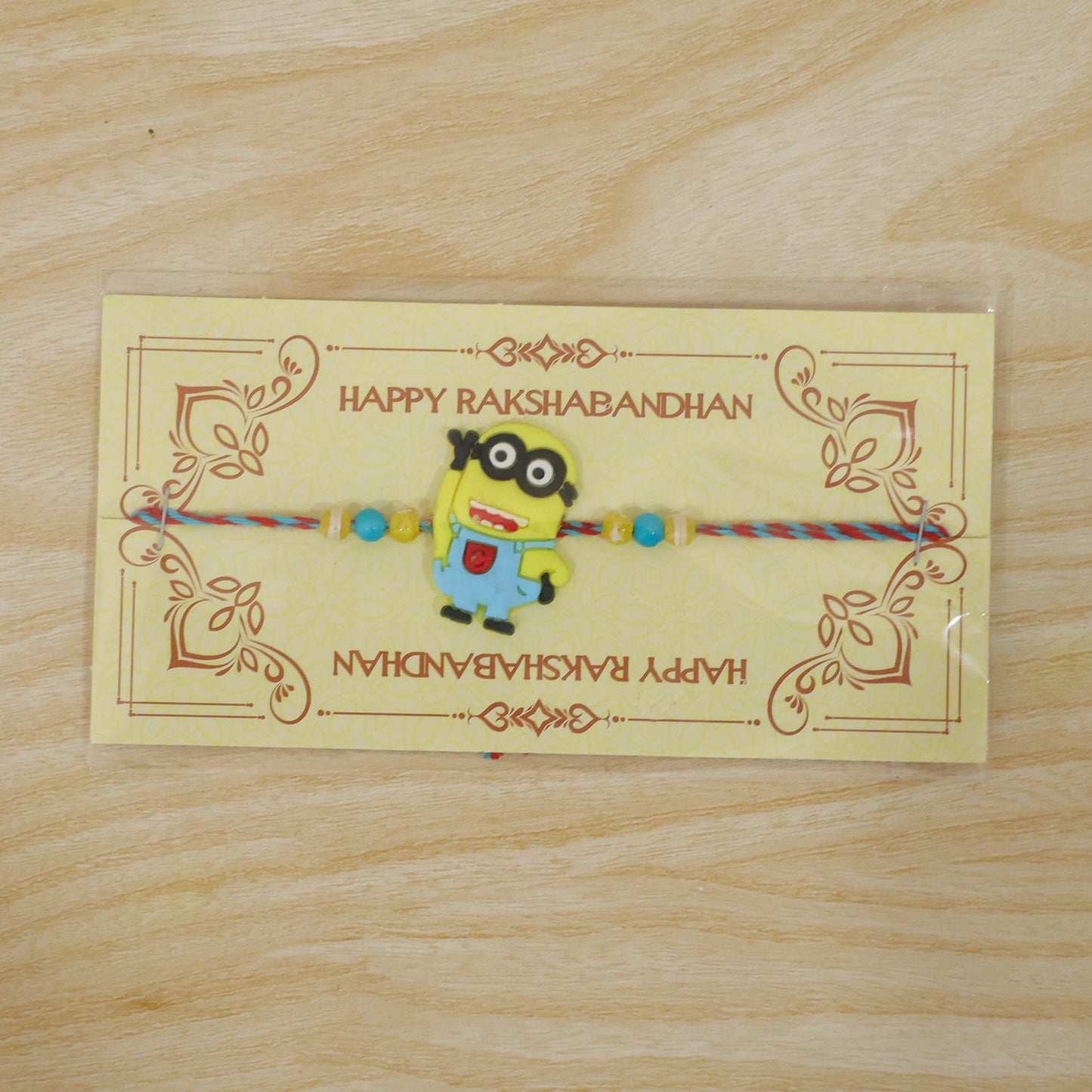 Cartoon Character Kids Rakhi with Playful Beaded Detailing Work (5pcs)