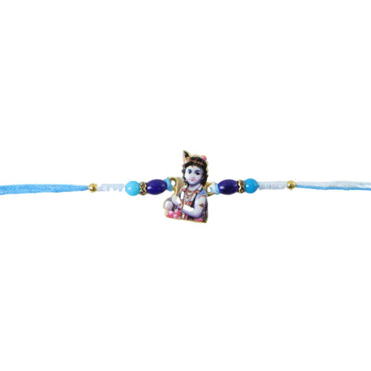 Lord Krishna Rakhi for Raksha Bandhan with Beads Design (5pcs)