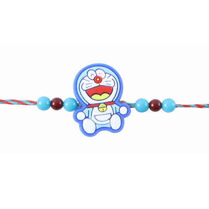 Cute Cartoon Face Kids Rakhi with Fun Beaded Festive Look Work (5pcs)