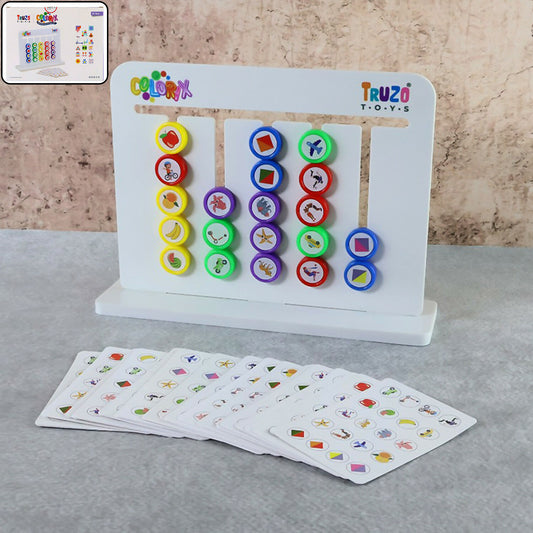 Truzo Toys Colorix – Color Matching Slide Puzzle Board Game for Kids (STEM Early Learning Toy)